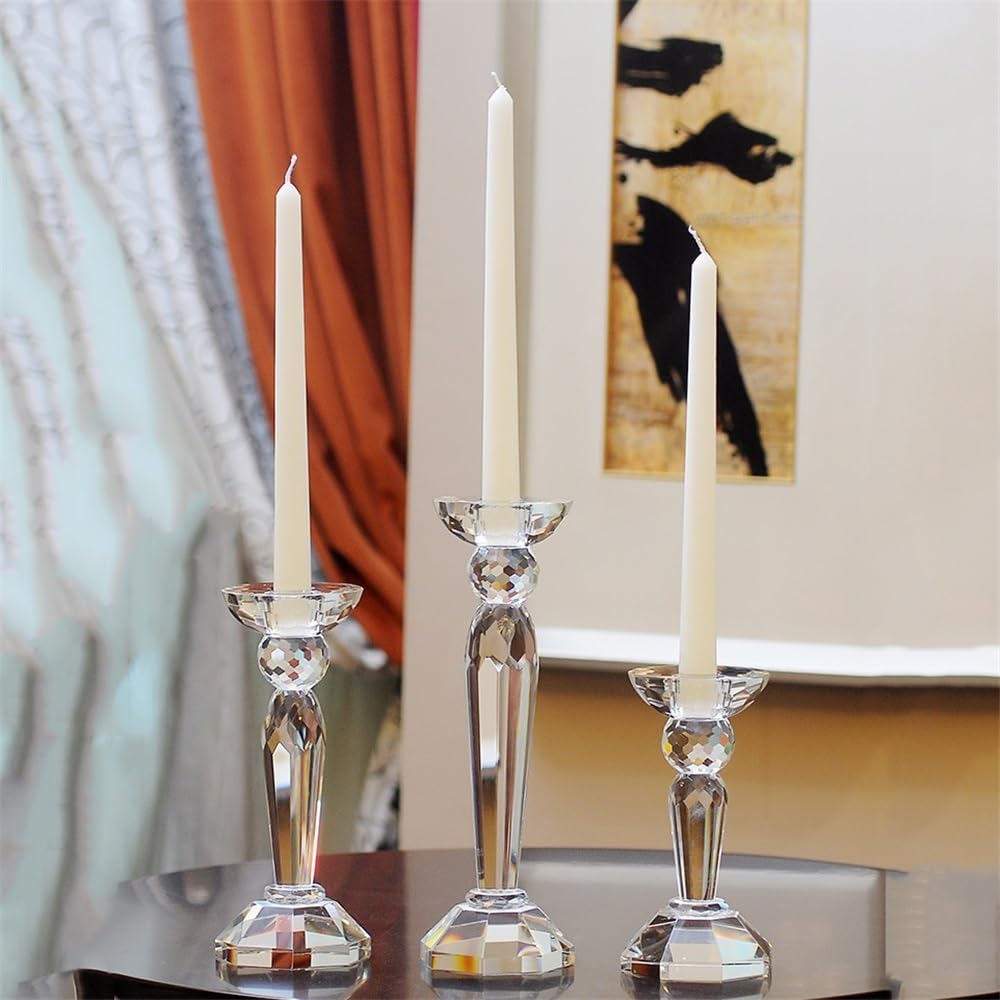 Candlestick Holders Creative Crystal Candlestick Elegant Candle Holder Centerpiece for Wedding, Church, Halloween, Dining, Home Decor Candle Holders(Small)