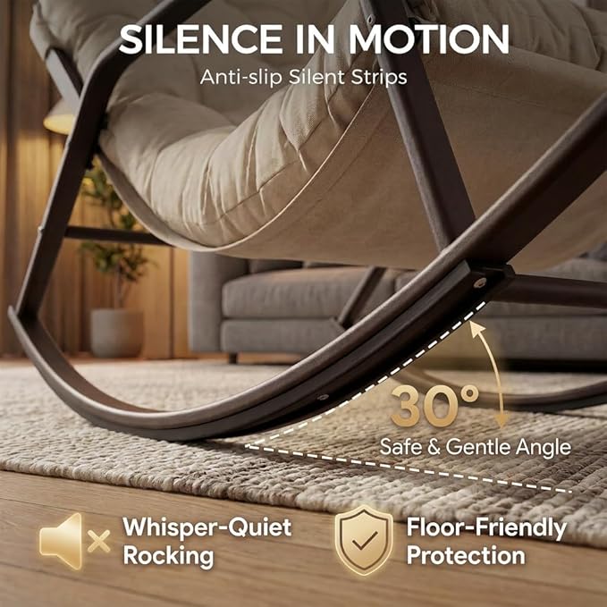 RADIATA Rocking Lounge Chair, Indoor Outdoor Reclining Lounger
