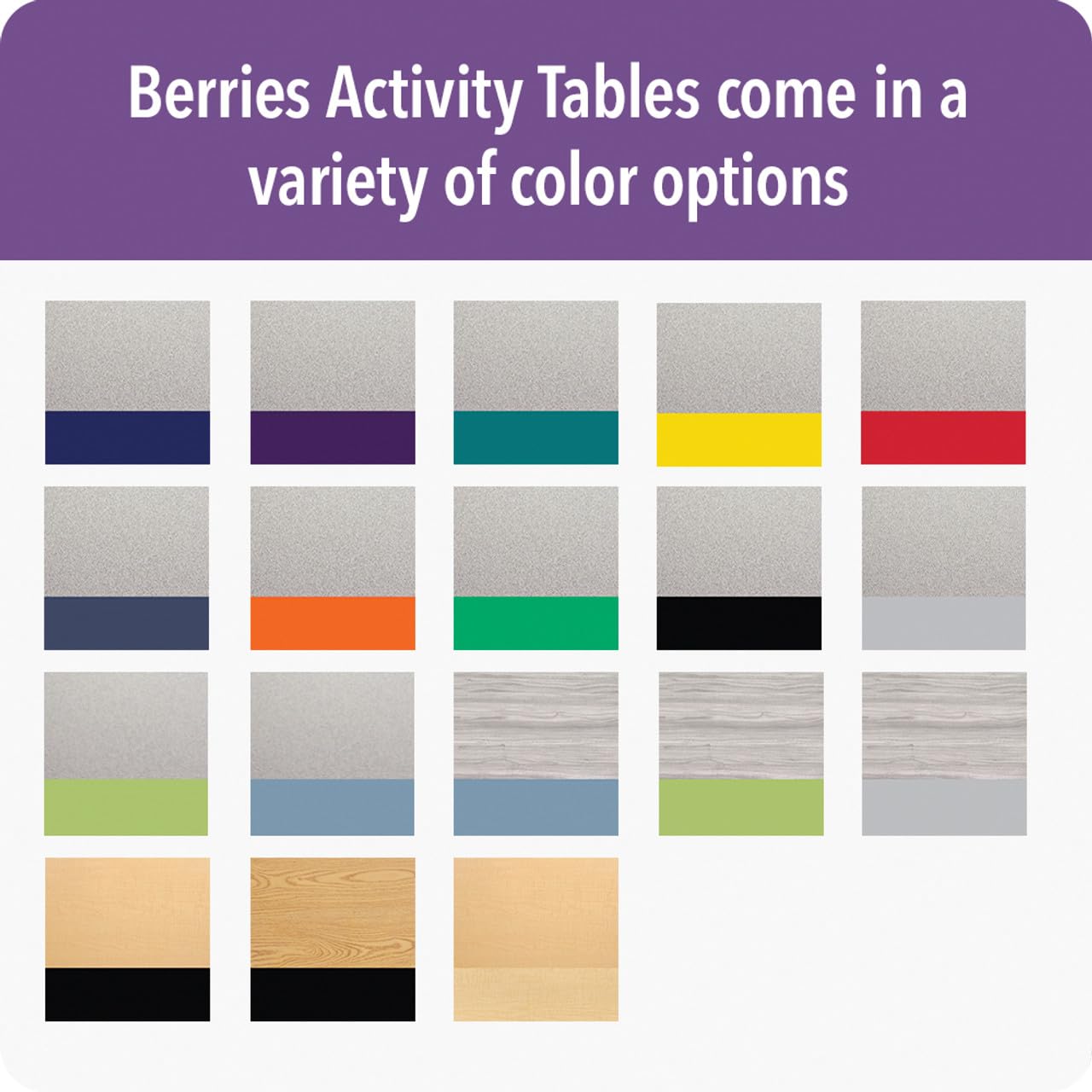 Jonti-Craft Berries 6468JCE003 Round Activity Table, E-Height (15"-24" Adjustable Height), 42" Diameter, Gray/Blue/Gray