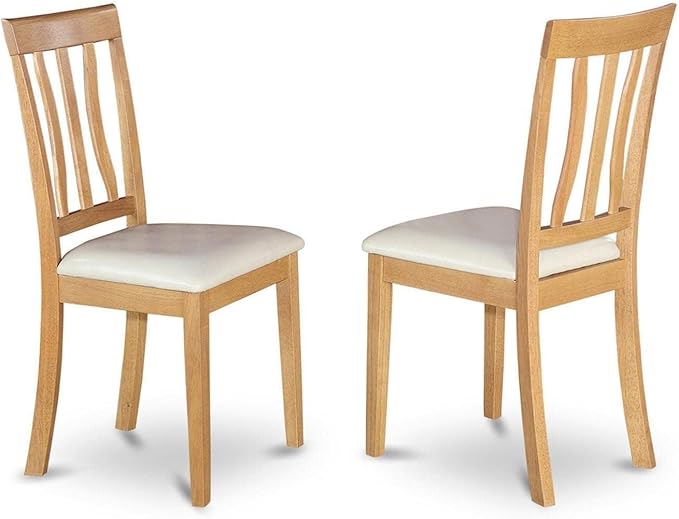 East West Furniture ANC-OAK-LC Antique Kitchen Dining Chairs