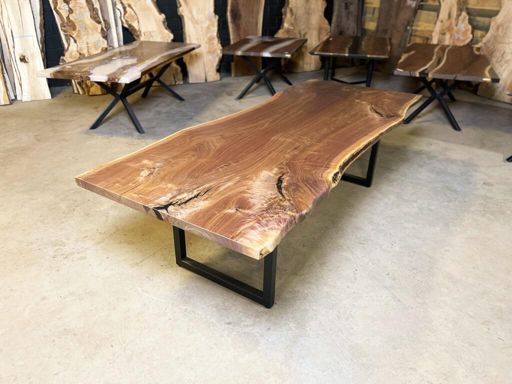 RESINHOMEFURNITURE Modern Natural Live Edge Acacia Wood Dining Table Coffee Table Living Room Table Hallway Table Meeting Table Office Table Counter Table Home Décor (30" Inches Tall, 72 x 36 Inches)