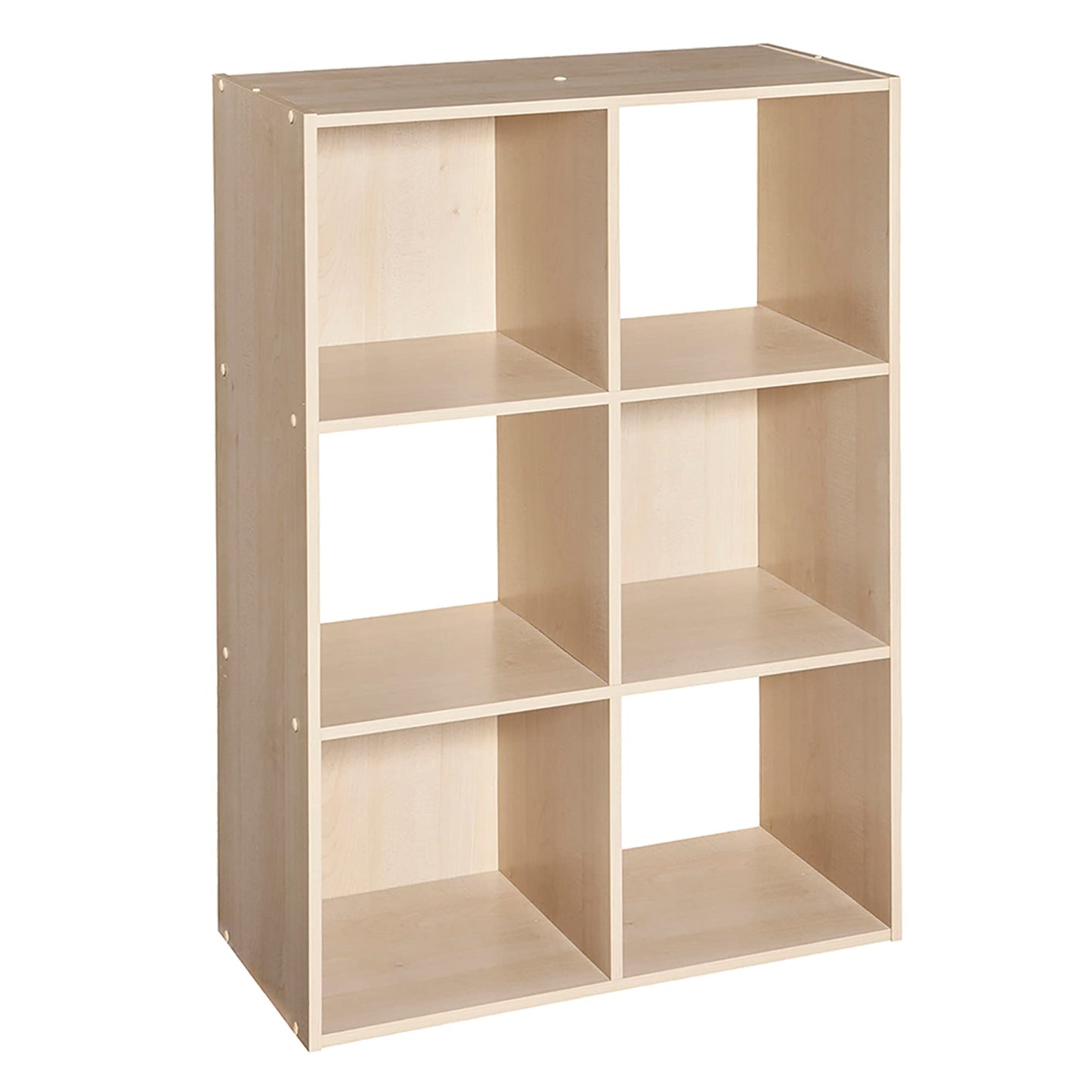 ClosetMaid Cubeicals 6 Cube Storage Shelf Organizer Bookshelf, Stackable, Vertical or Horizontal, Easy Assembly, Wood, Birch Finish