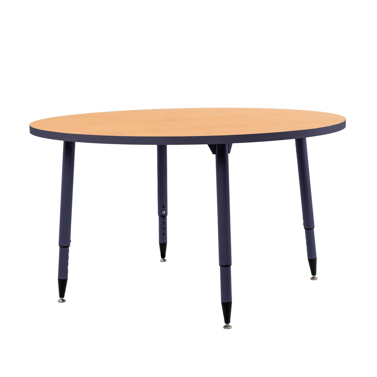 Adapte Commercial Classroom Activity Table - 48" Round, ADA Compliant Tapered Legs with Glides & Casters, Adjustable Height 22-34" Wheelchair Accessible, School & Office Furniture
