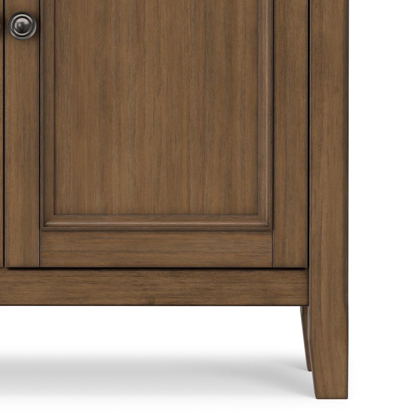 SIMPLIHOME Amherst Storage Cabinet - 36 inch Wide Solid Wood 2-Shelf Entryway Console in Rustic Natural Aged Brown, Transitional Cupboard for Living Room or Hallway with Drawers and Adjustable Shelves