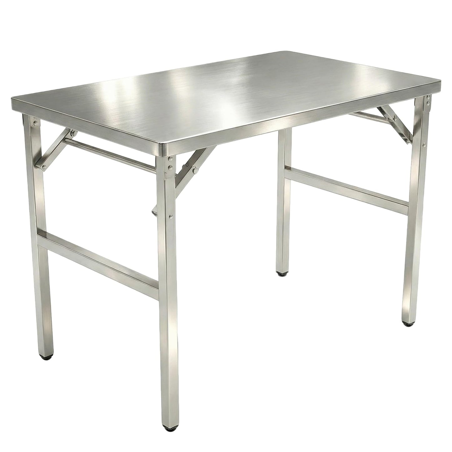 Yixhua Portable Stainless Steel Metal Folding Table 40" x 24" Heavy Duty Kitchen Prep Table No-Assembly Rectangular Stainless Steel Work Table for Kitchen Garage,Workshop,Outdoor BBQ