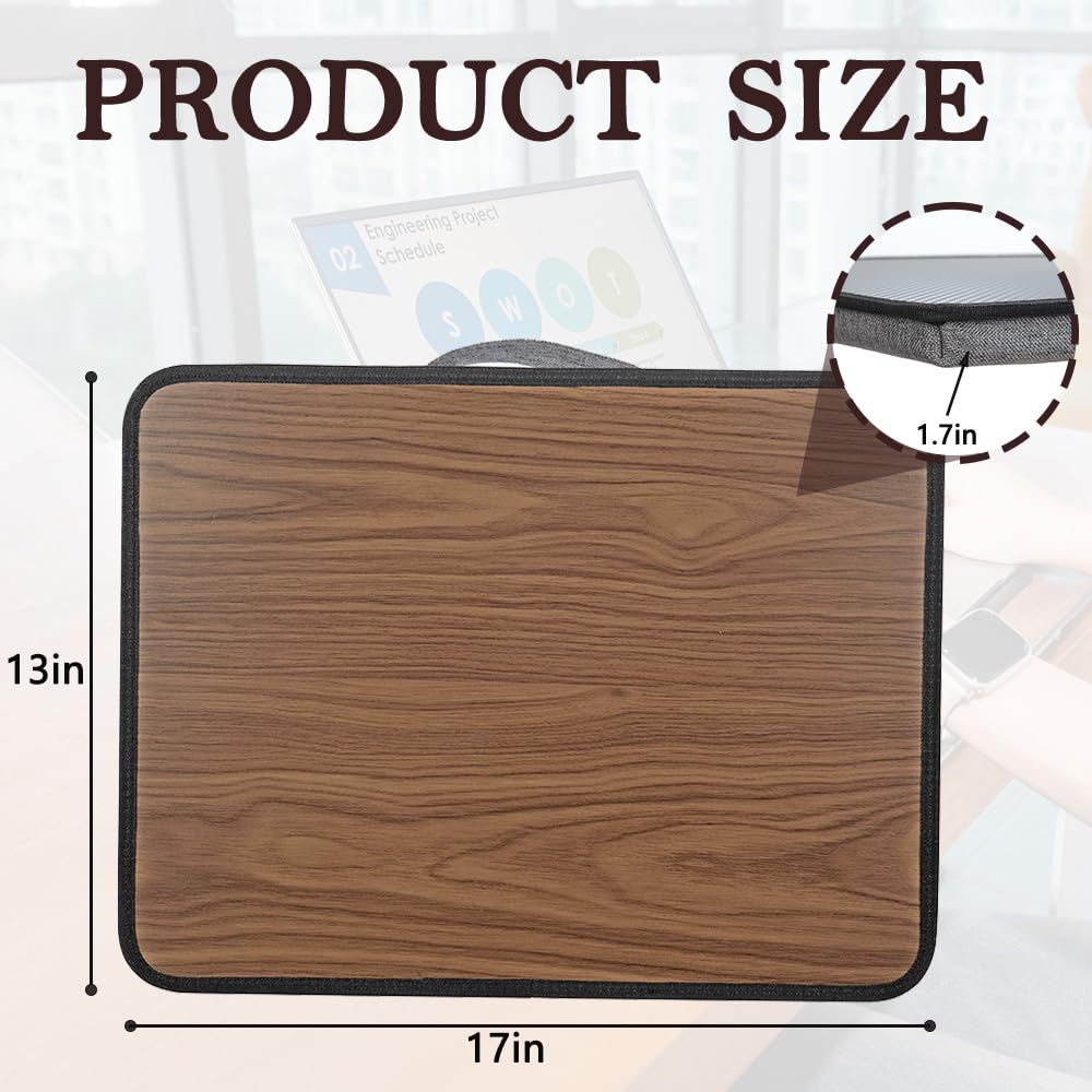 Portable Laptop Desk Fits Up to 16“ Laptops, Built-in Cushion,Lap Stand for Bed & Couch & Carpet, Great for Home & Office,Lap Desk with Cushion (Brown, Medium)