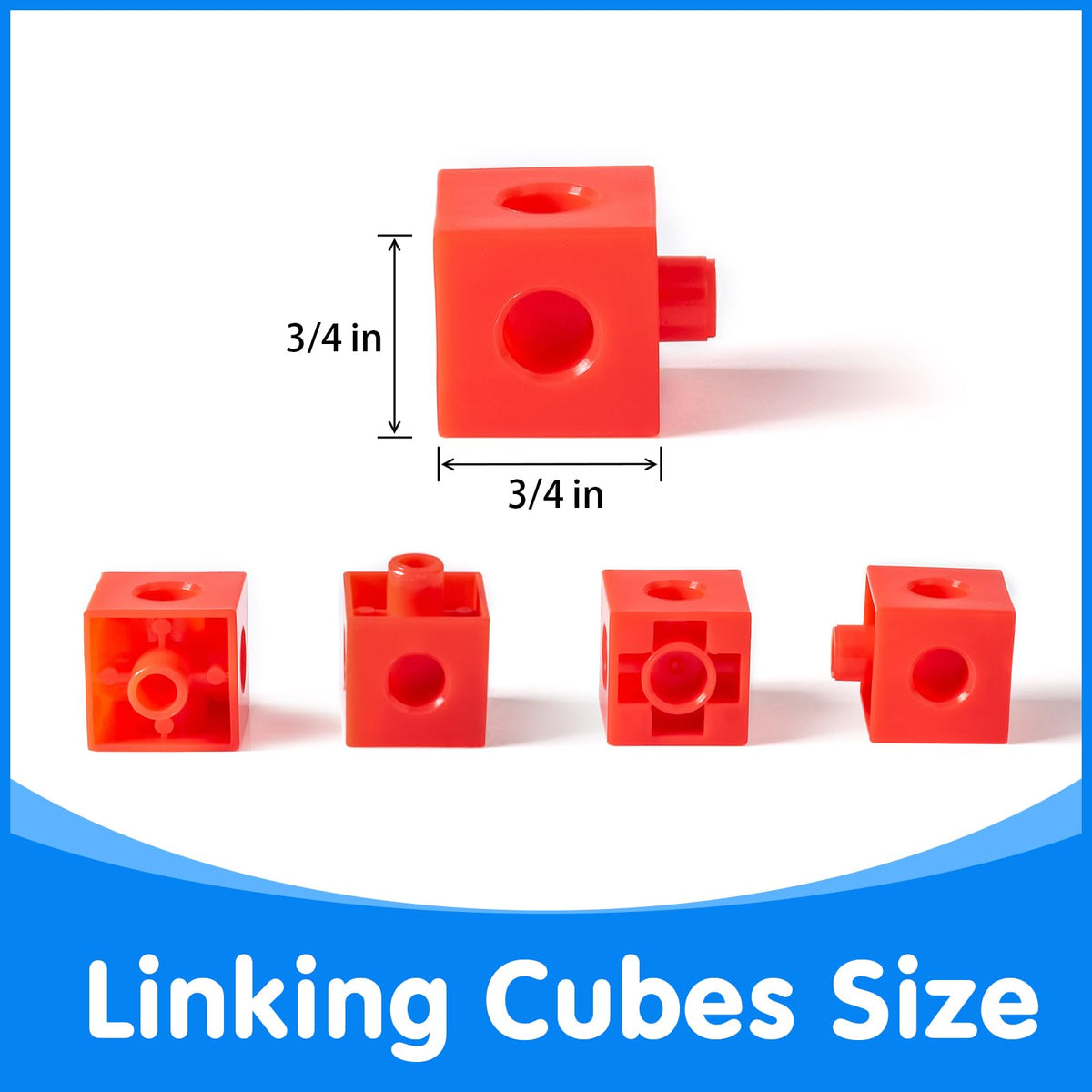 Odoorgames Number Block - Set of 100-78 Pcs Translucent Lowercase Letters - Educational Math Cubes for Kids Ages 4-8 - Counting Blocks for Math