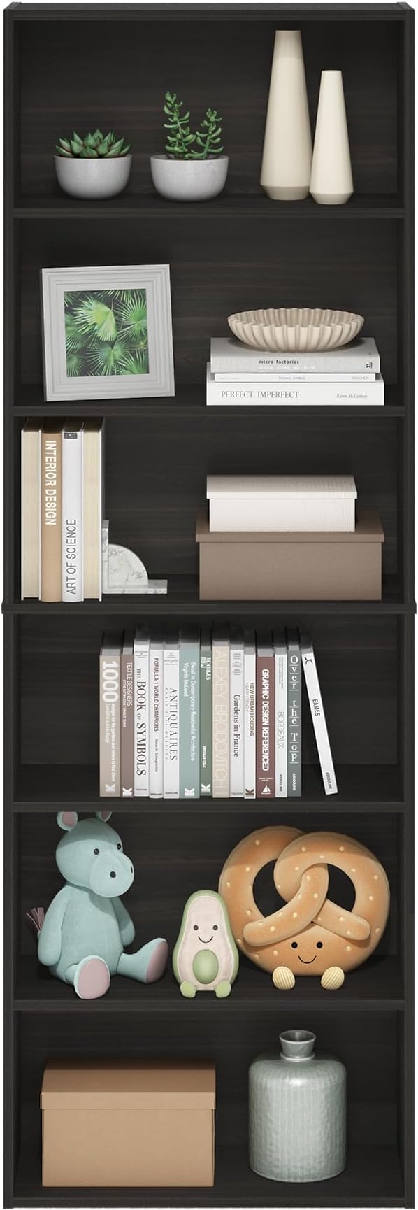 Furinno Jaya Simply Home Free Standing 6-Tier Open Storage Bookcase