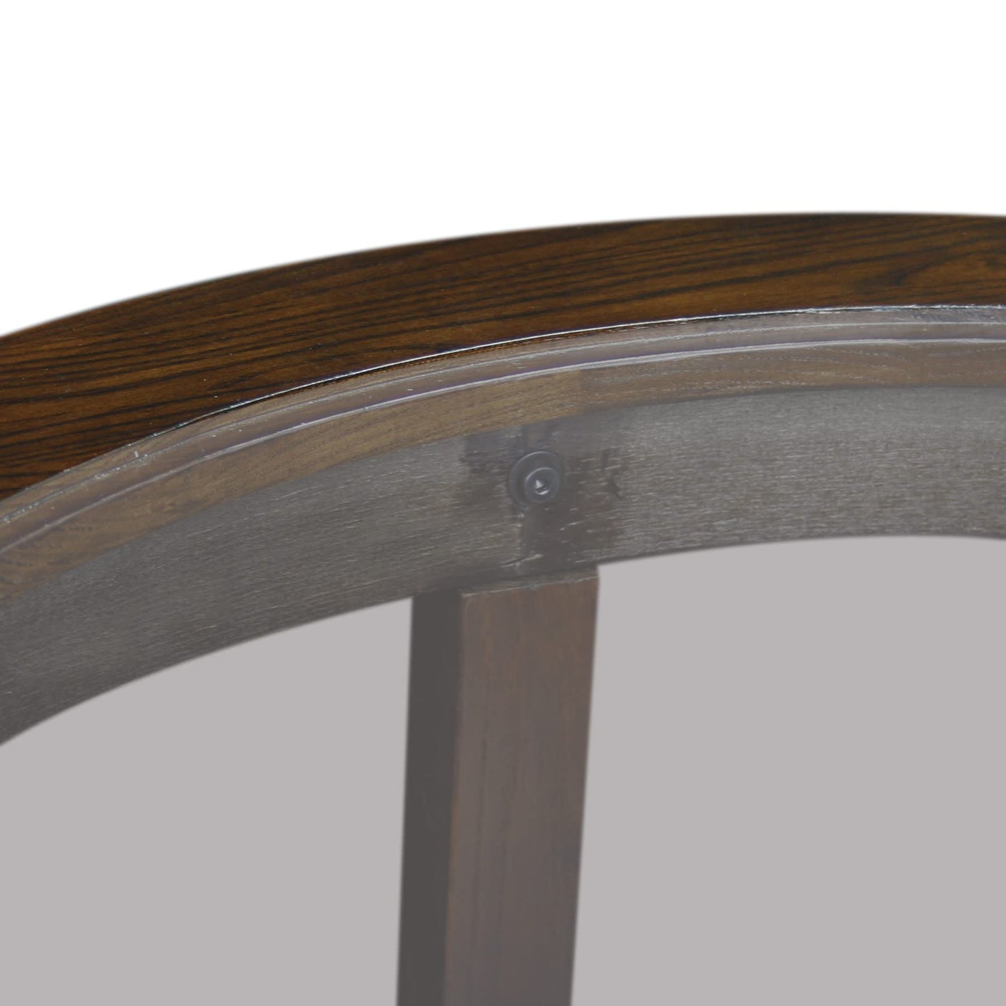 Leick Home Sheldon Coffee Table, Solid Wood, Round, with Glass Top and Shelf, Chocolate Oak, 10037