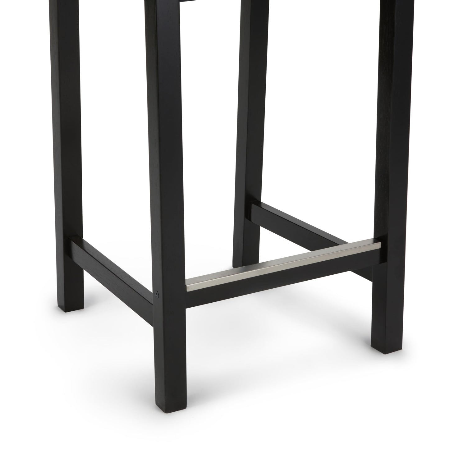 Amazon Basics Wooden Counter Height Bar Stool with Backrest for Kitchen Island, Home Bar, 24", Black, 1 Unit