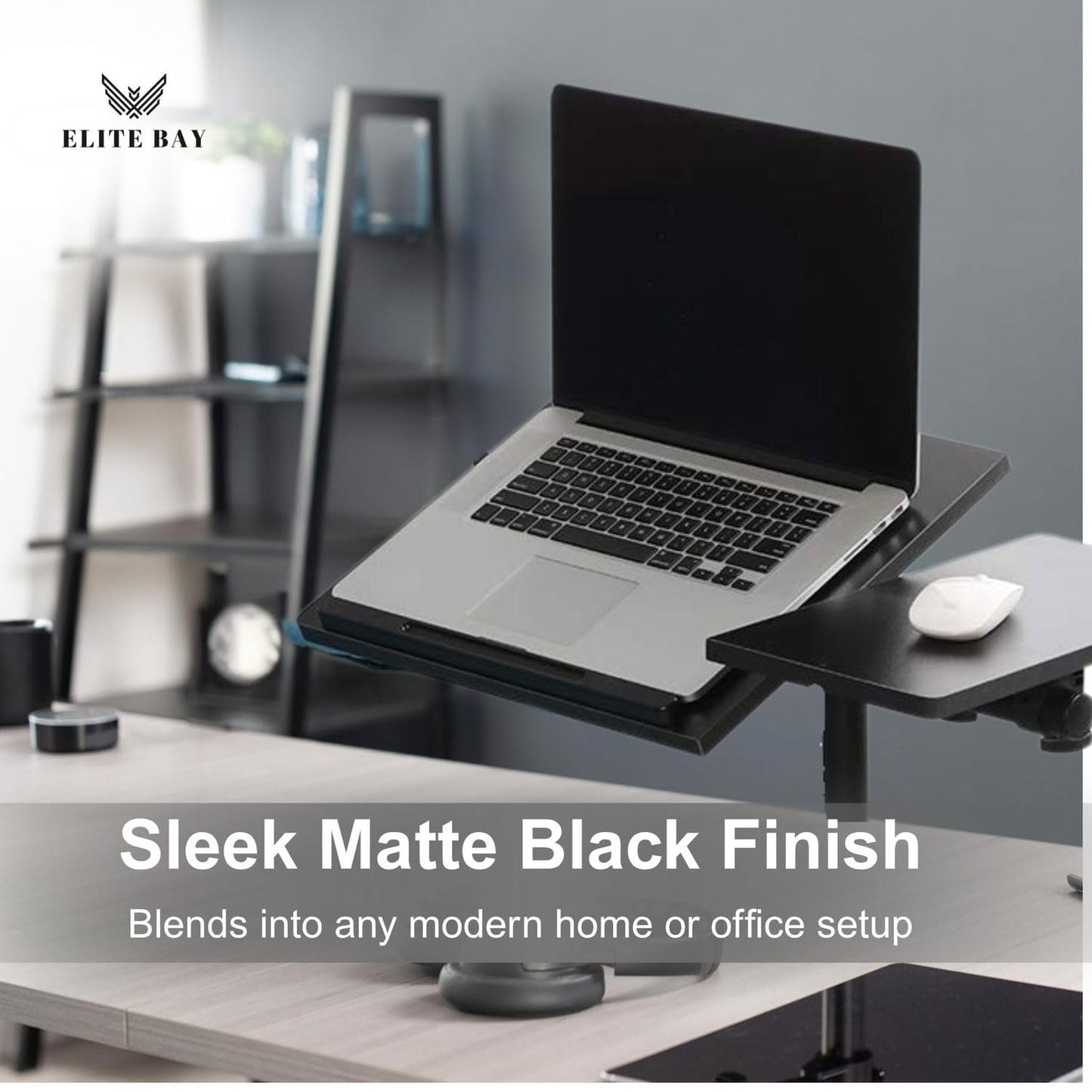 ELITE BAY Adjustable Work-from-Home Working Station, Black