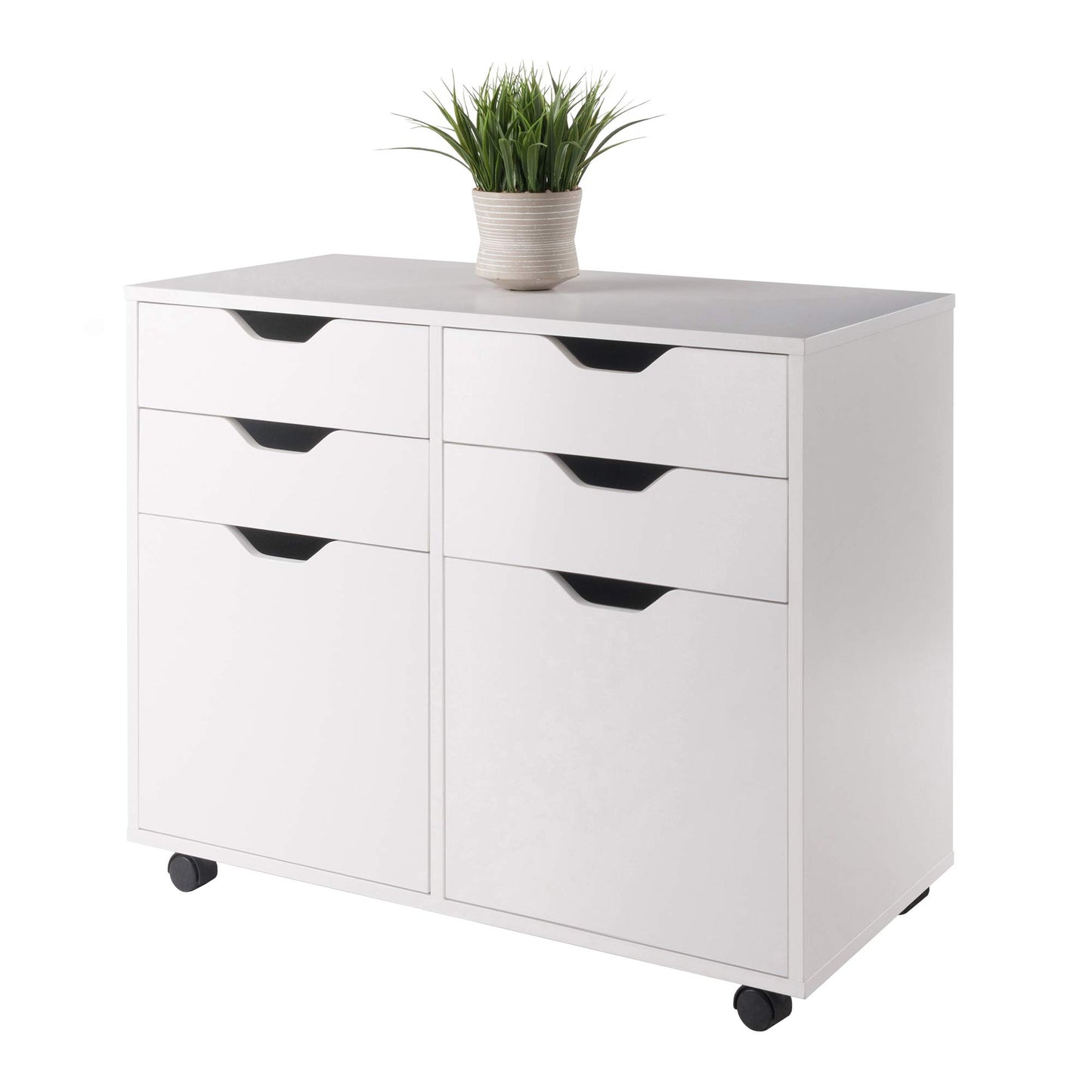 Winsome Halifax Mobile Storage Cabinet with Doors & Drawers, Stylish & Functional Home Storage Cabinet for Filing, Kitchen Organization, Moveable Furniture for Office, Dorms, Apartments