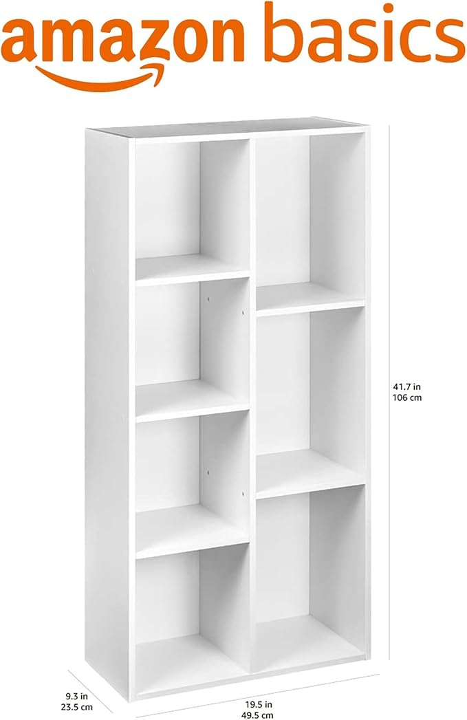 Amazon Basics 7 Cube Organizer Bookcase, Storage Shelf