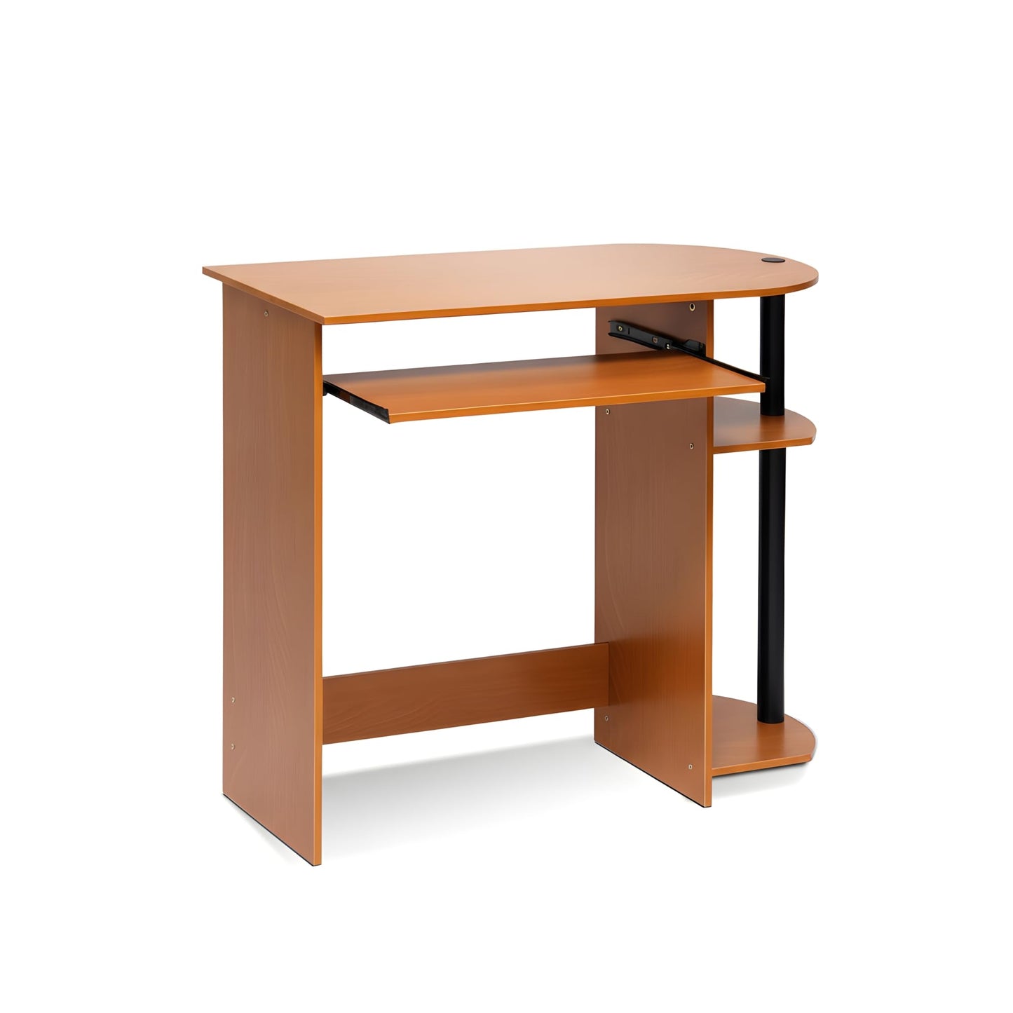 Furinno Simplistic Desk, 31.5" Wide Gaming Desk with Keyboard Tray, Computer Desk with Rounded Edges, Office Desk, for Home Office, Bedroom, Light Cherry Oak