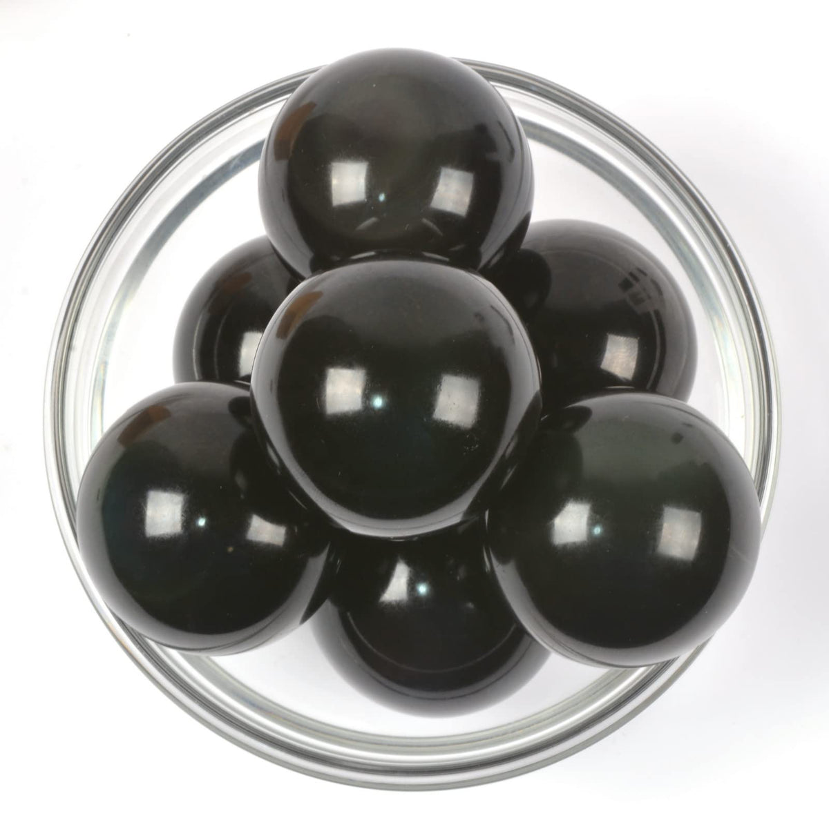 Justinstones Natural Gemstone Sphere Rainbow Obsidian Crystal Healing Chakra Meditation Home Office Decor Stone