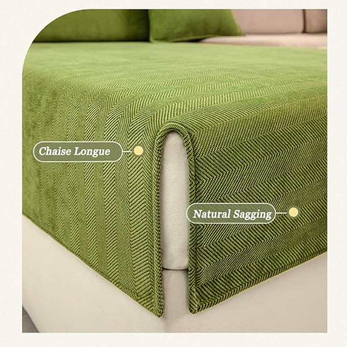 Funny Fuzzy Couch Cover, Chenille Couch Furniture Protector, Non Slip Sofa