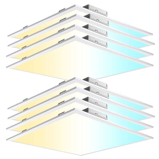 AIKVSXER 2x2 Led Flat Panel Light 8 Pack - 40W Color Switchable 3000K/4000K/5000K, 4400LM Triac Dimmable 2x2 Led Light Drop Ceiling, AC 120V Back-Lit Recessed Drop Ceiling Lights for Office, Home
