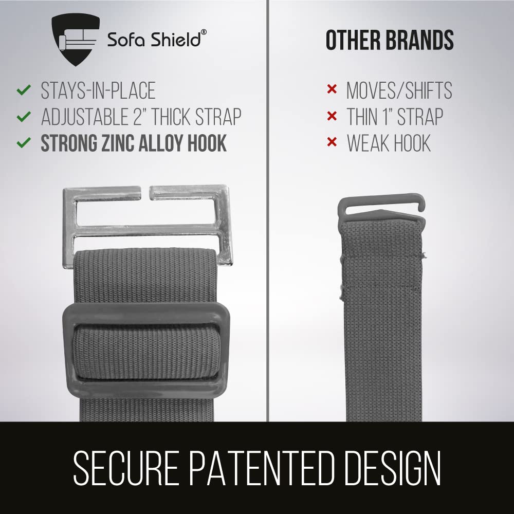 Sofa Shield® Couch Slip Covers for Dogs, Reversible Furniture Protector with Strap, Stain and Tear Resistant Cushion Cover, 70 inch Seat, Machine Washable Slipcover Pets, Cats, Light Taupe