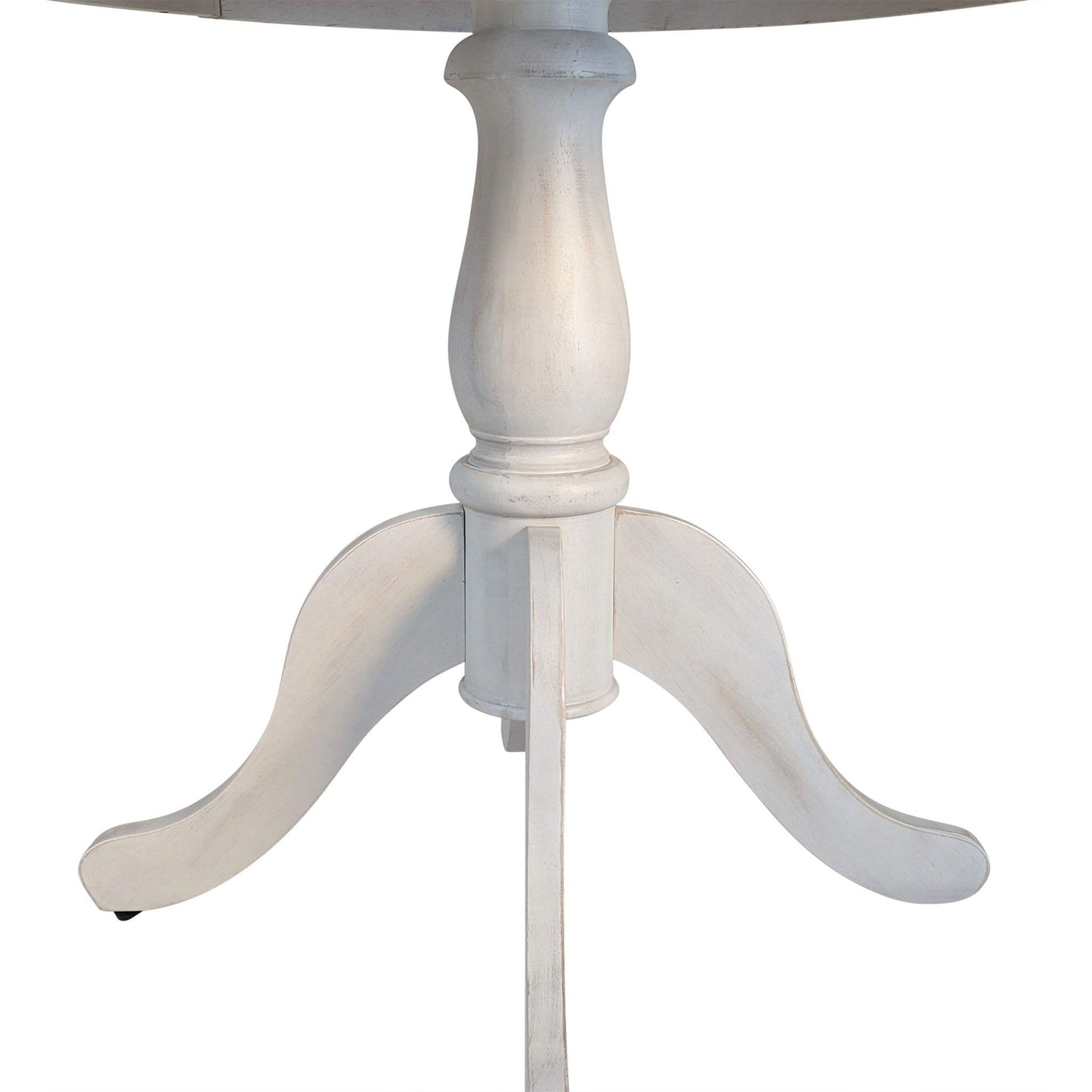 Carolina Chair & Table Fairview Round Dining Table – Classic American Style Furniture, Seats 2-4 Person Wooden Top Pedestal Base Table for Kitchen or Dining Room (Whitewash, 36")
