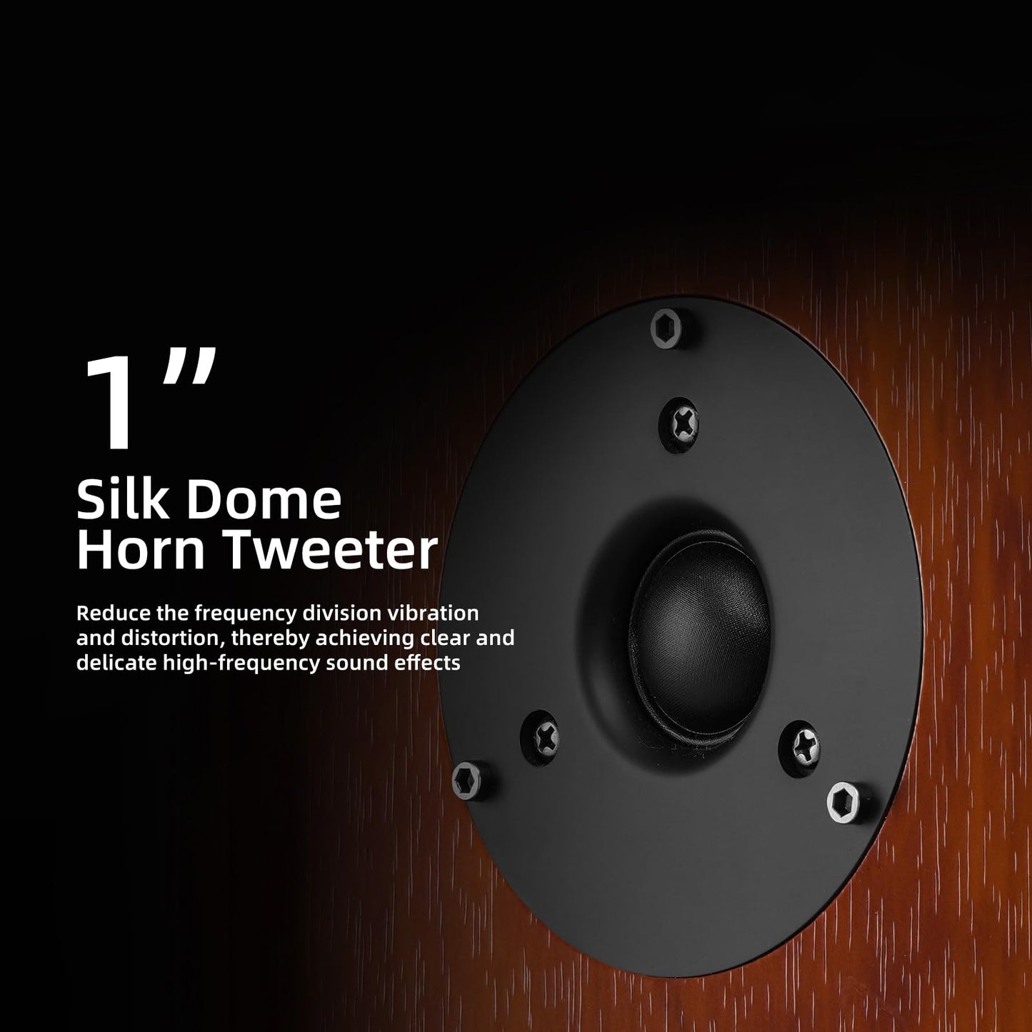 Elimavi Passive Floorstanding Stereo Speakers, Tower Design with 1" Tweeter and 6.5" Woofer, Two-Way System, 4-Ohm Impedance, 120W RMS, Sturdy MDF Cabinet, Ideal for Home Theater Systems, Brown