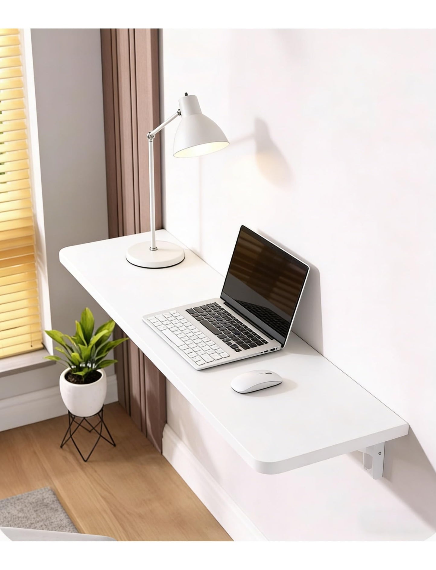 Space-Saving Foldable Wall Mounted Shelf, Versatile Organizer for Small Spaces, Ideal for Bathroom, Kitchen, Living Room Decor (Milk, 40x20cm/15.8x7.9 in)