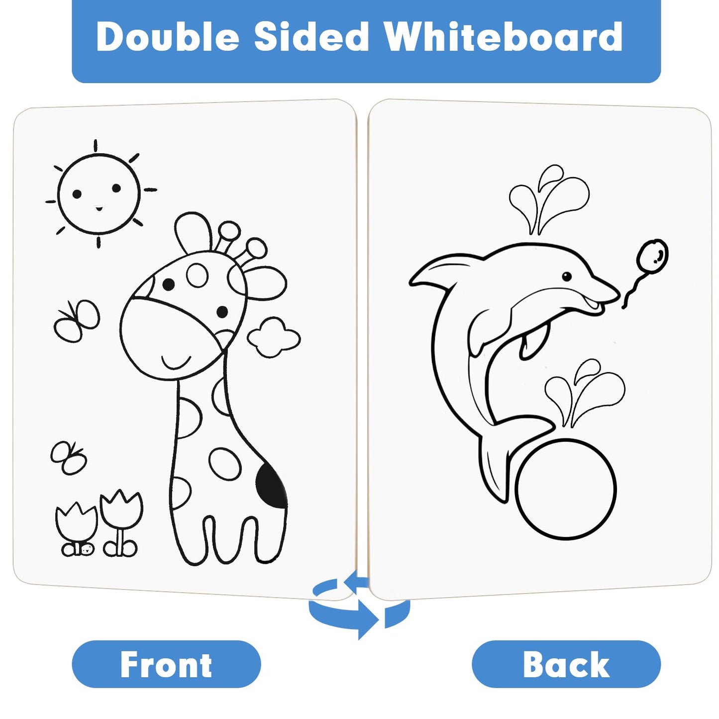 Dry Erase Lapboards, HERKKA 8 Pack Double Sided Small Dry Erase Whiteboards 9 x 12.5 Inch with 8 Erasers, Small Dry Erase Boards for Classroom Teacher Supplies, Personal White Boards for Students