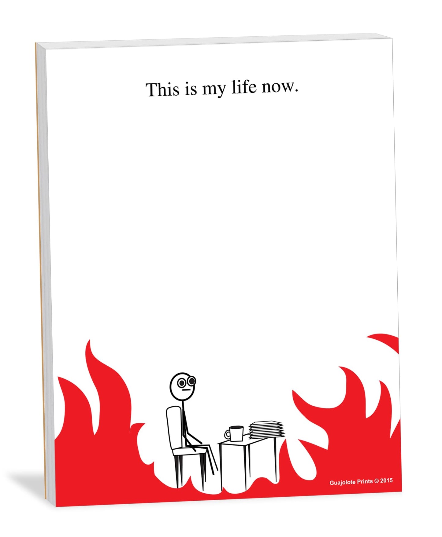 Guajolote Prints Funny Notepads (4-Pack) — Office & Work From Home Gag Gift for Coworkers or Friends — Sarcastic Desk Memo Pads — Everything Is Fine, This Is My Life Now, I Have No Idea What I’m Doing, I’m Not Even Trying Anymore