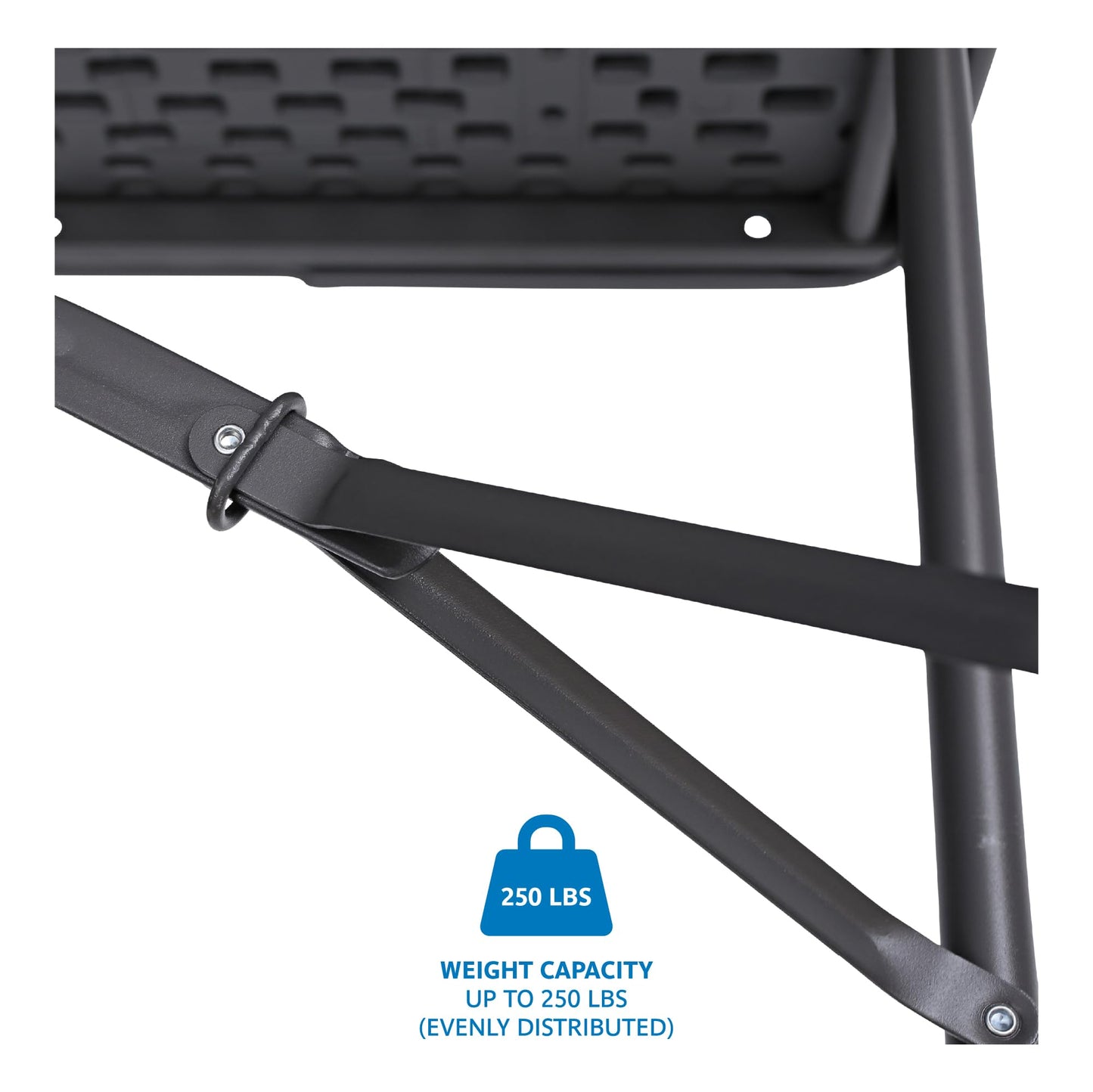 Iceberg IndestrucTable Too Bi-Fold Folding Table, Indoor/Outdoor, Commercial Grade, Charcoal, 60” W x 30” D x 29” H