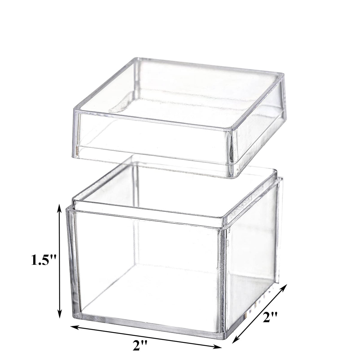 Okllen 36 Pack Acrylic Boxes with Lid, Clear Square Cubes Treat Gift Boxes Candy Storage Container for Candy, Little Trinkets, Jewelry, Party Favor, 2''x2''x2''/5x5x5CM