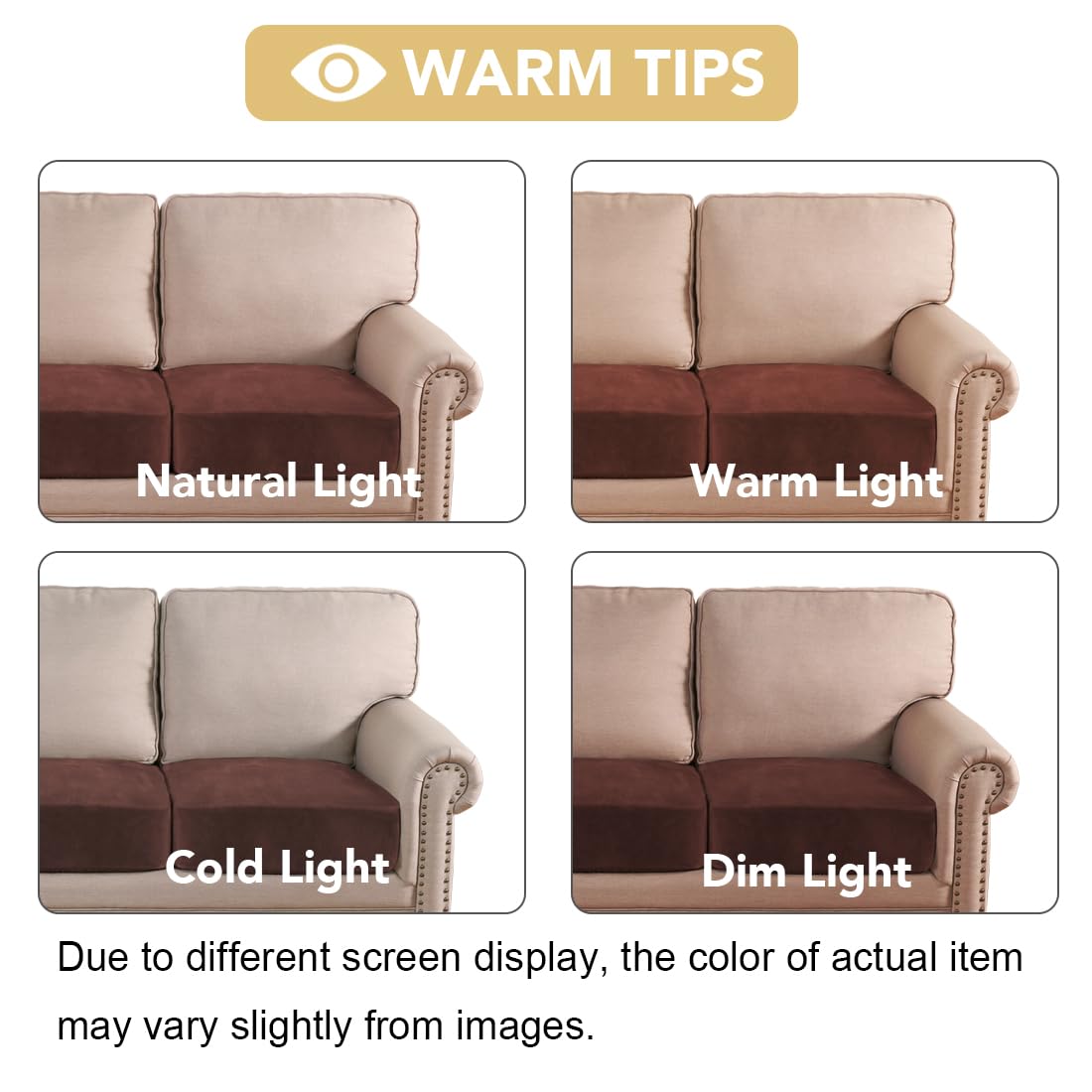 H.VERSAILTEX Velvet Stretch Couch Cushion Cover Plush Cushion Slipcover for Chair Loveseat Sofa Cushion Furniture Protector Seat Cushion Sofa Cover (3 Piece XL Sofa Cushion Covers, Burnt Brick)