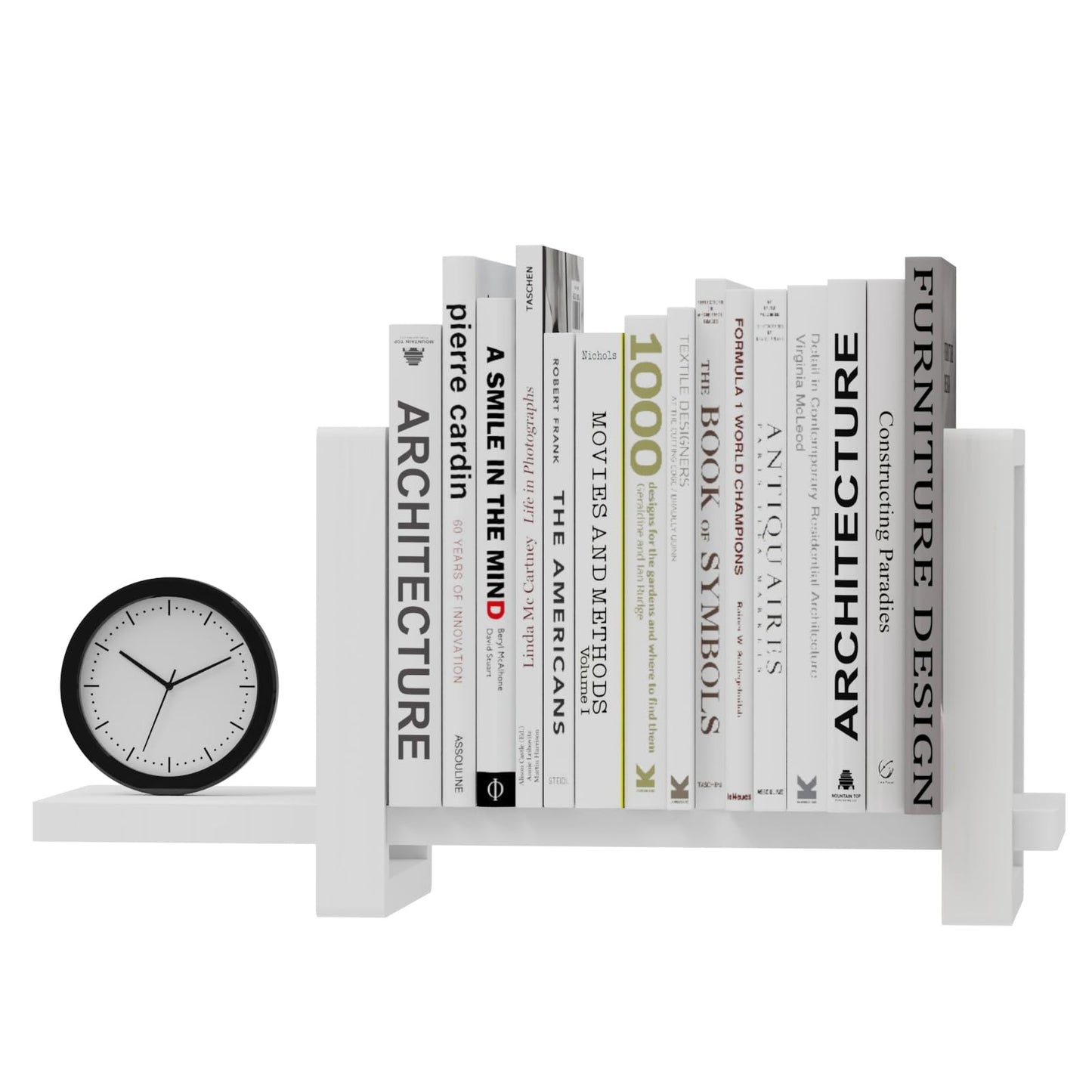 100% Solid Wood Adjustable Desktop Bookshelf, Retro Tabletop Bookshelf, Desk Shelf for Living Room, Home, Office, Perfect for Magazine, Books, Cookbooks, No Tools Required to Assemble (White)