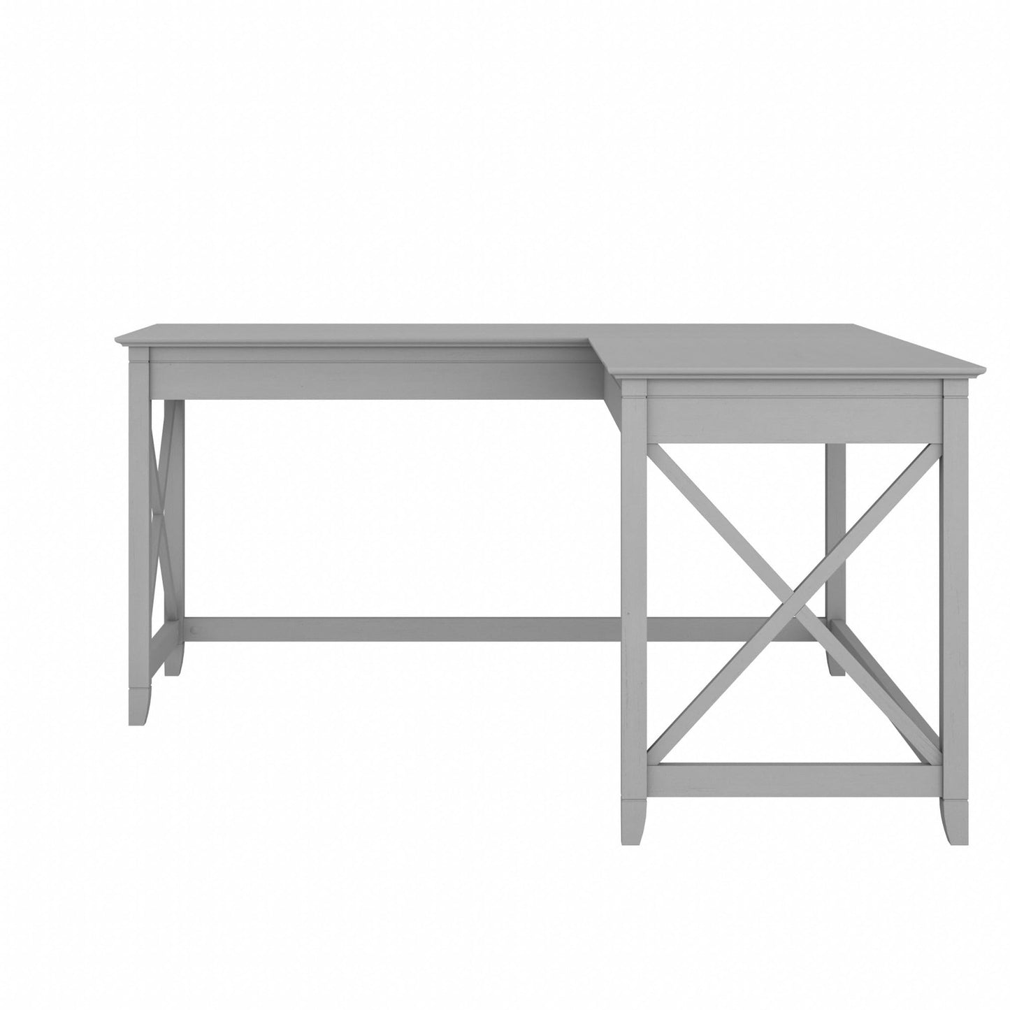 Bush Home Key West 60W Modern Farmhouse L Shaped Desk in Cape Cod Gray, 60-Inch Corner Computer Table for Home Office Workspace