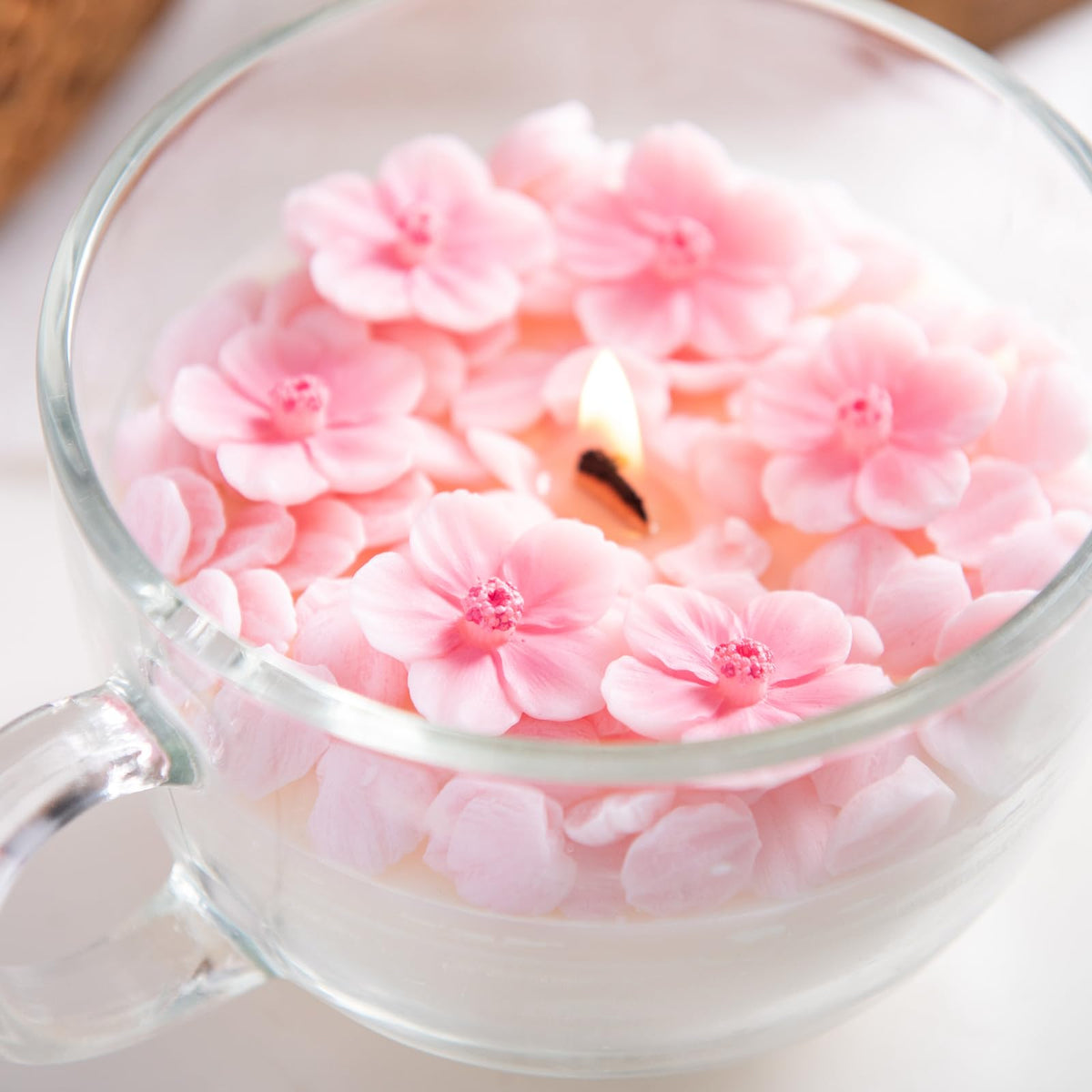 Romantic Sakura Cup Scented Soy Candle for Birthday Gift Wedding Favor