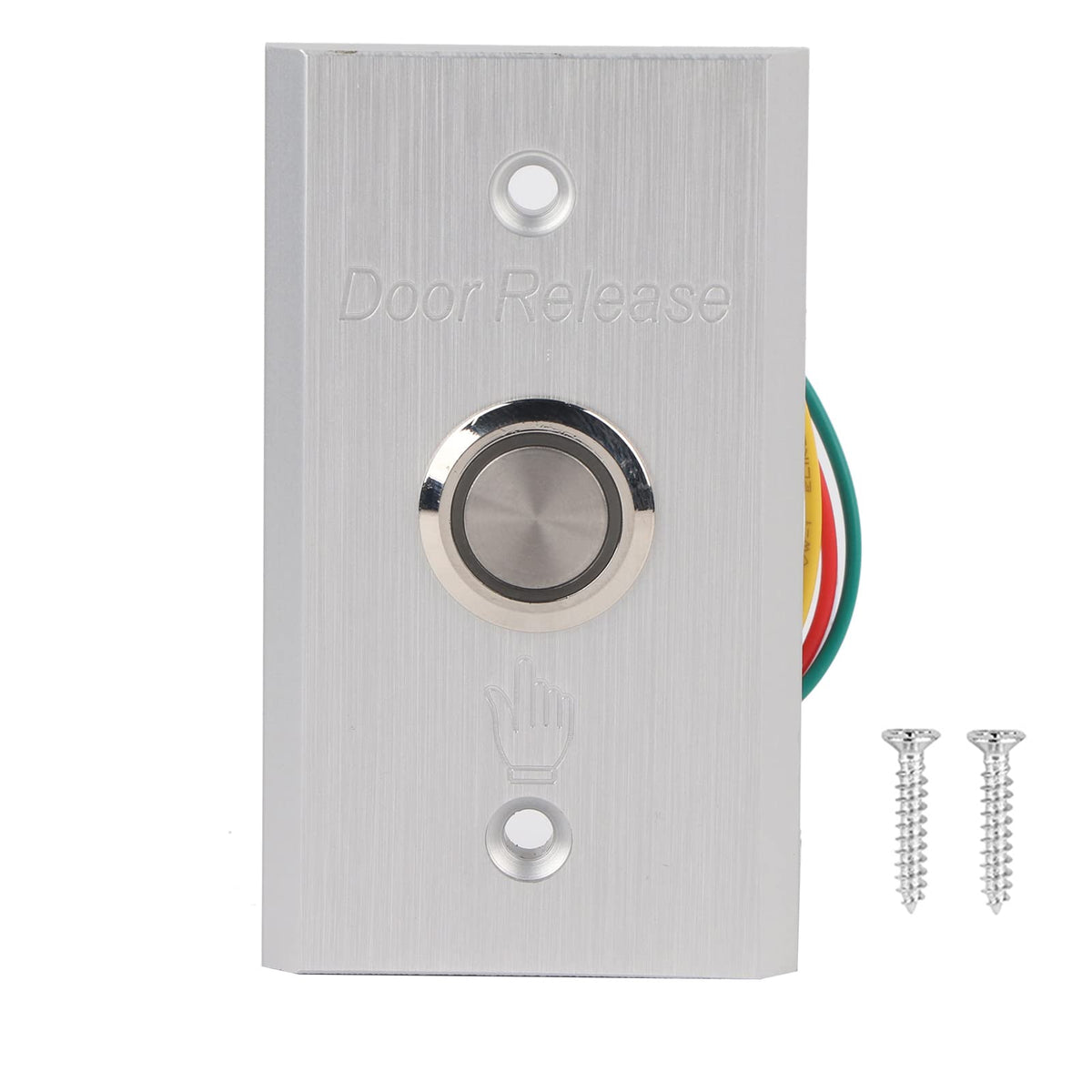 Access Control Button, Aluminum Exit Push Button Switch with LED Indicator Light for Access Control System, Metal Door Release Switch for Hollow Door Office Home Security