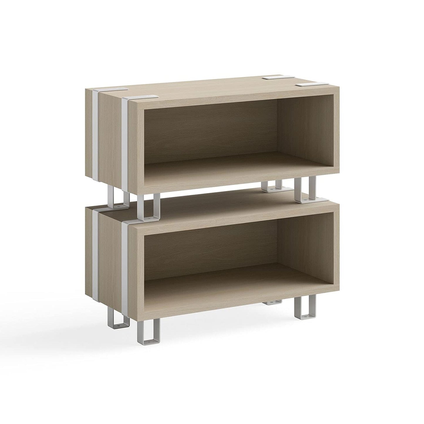 Safco 12.25 Inch Tall Wooden Ready Home Office Work Space Stackable Storage Cabinet Bookshelf Filing Unit Organizer Décor, Beige