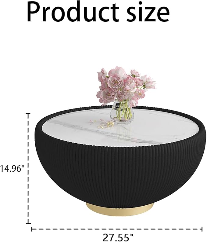 27.55" Round Marble Coffee Table
