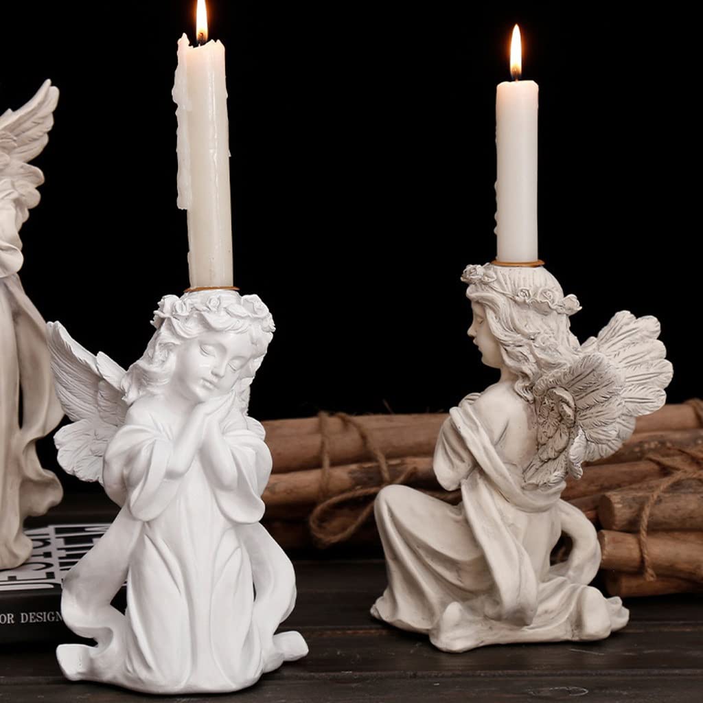 Candlestick Holders Retro Angel Candle Holder Romantic Candlelight Dinner Candle Holder Ornament Wedding Scene Arrangement Props Gift Decorations Candle Holders (Size : C)