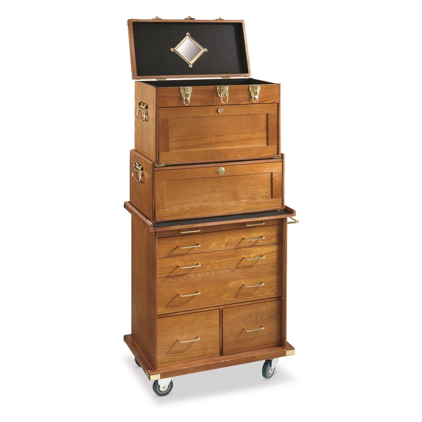 CASTLECREEK Storage Cabinet with Drawers Wood, Great for Under Desk Storage & Office Storage Cabinet Oak