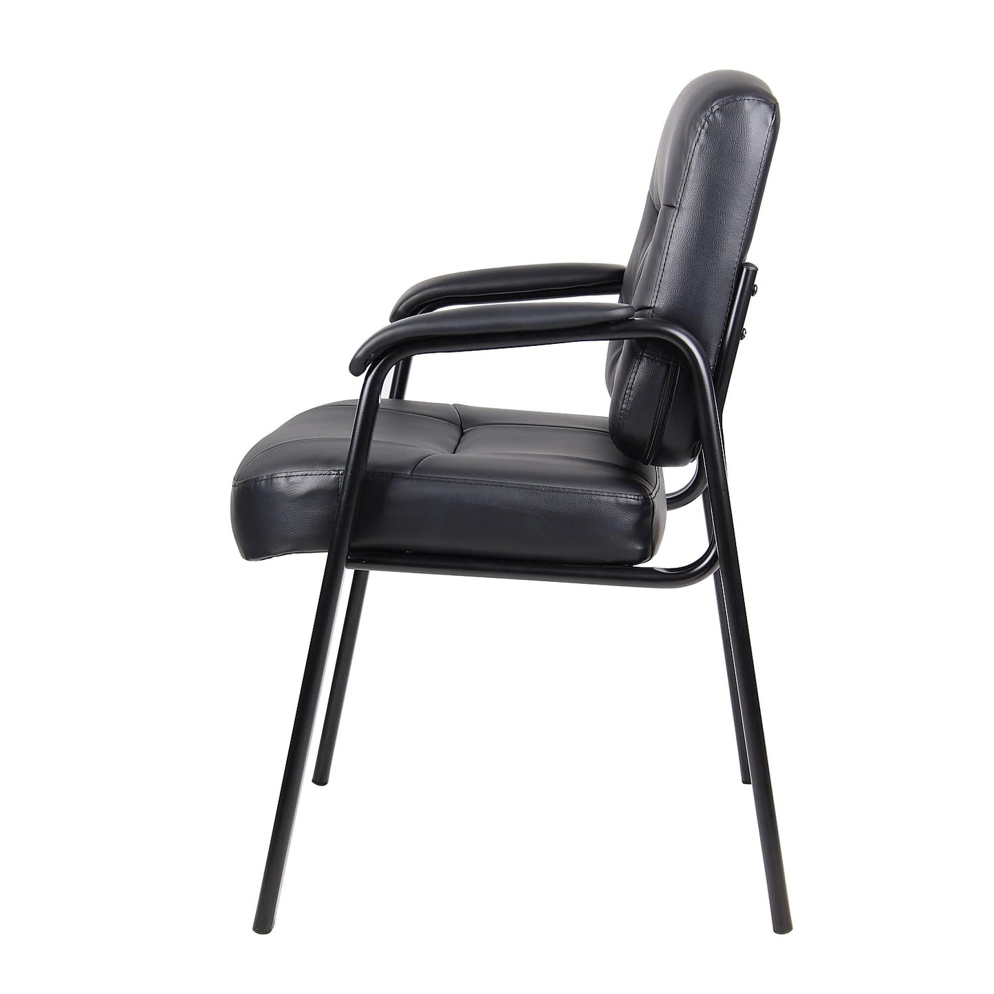 Boss Office Products Executive Mid Back LeatherPlus Guest Chair in Black (B7509)