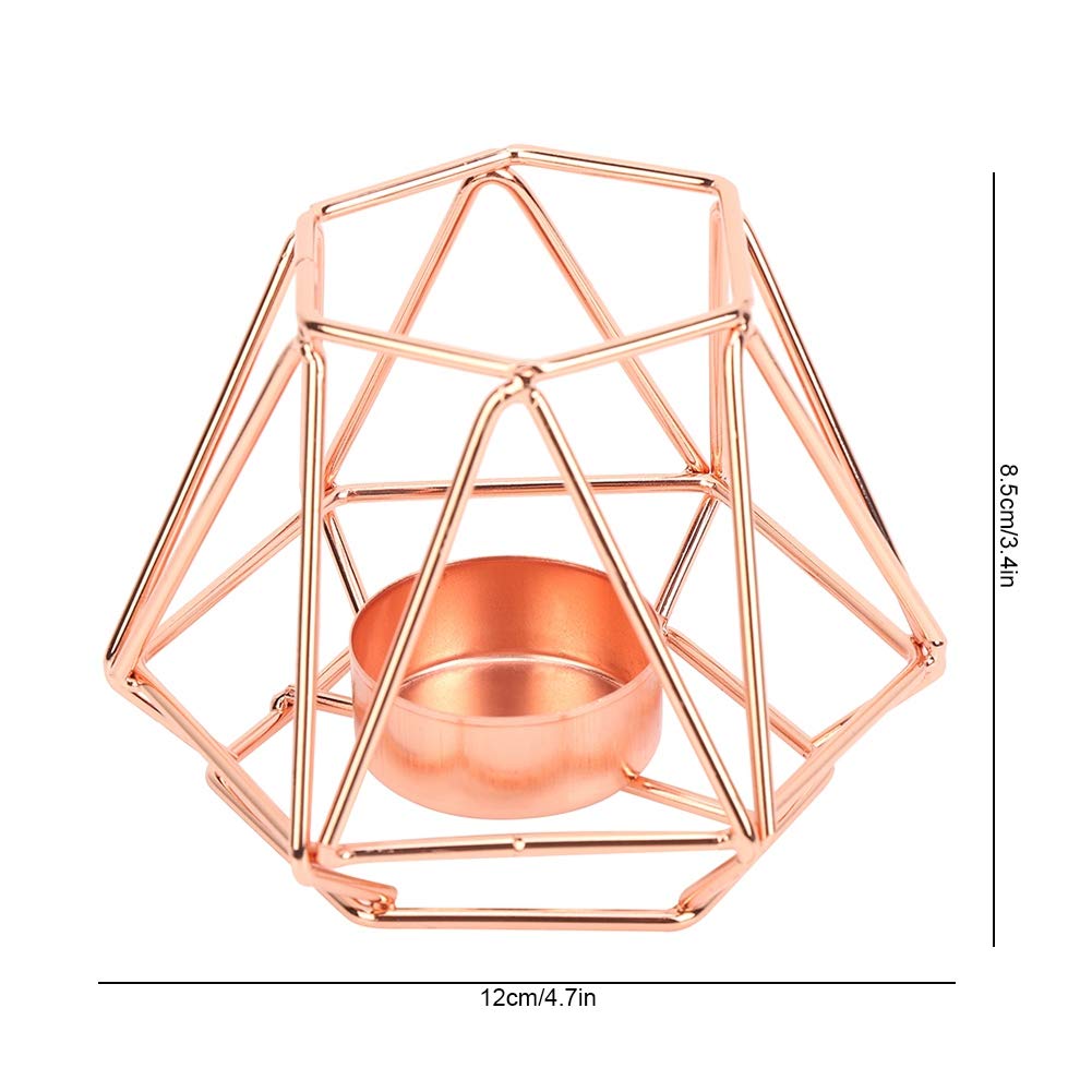 Geometric Tealight Candle Holders Gold, Metal Design Tea Light Votive Holders, Iron Hollow Candlestick for Art Decor