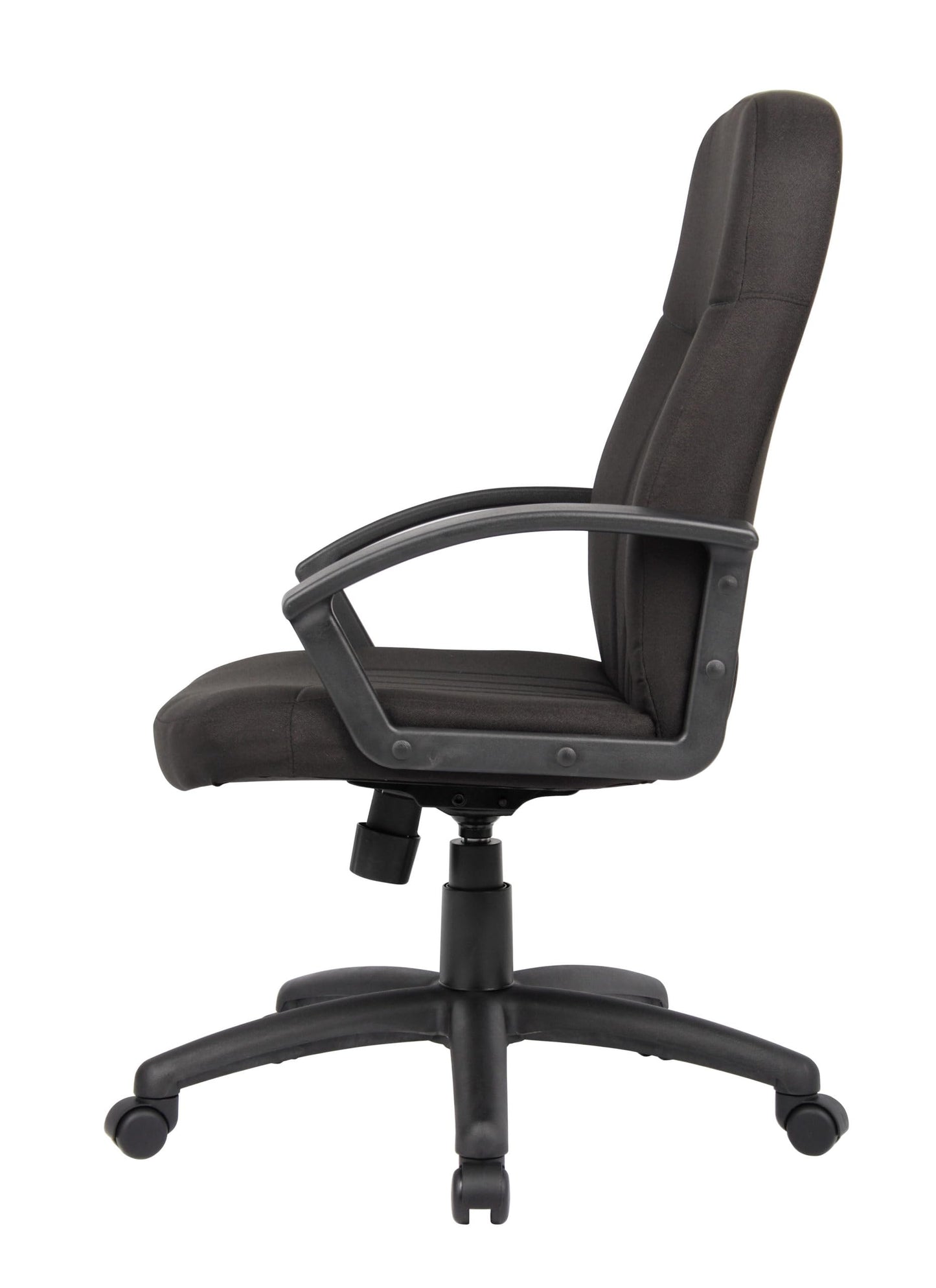 Boss Office Products Mid Back Fabric Managers Chair in Black, Black/Black (B8306-BK)