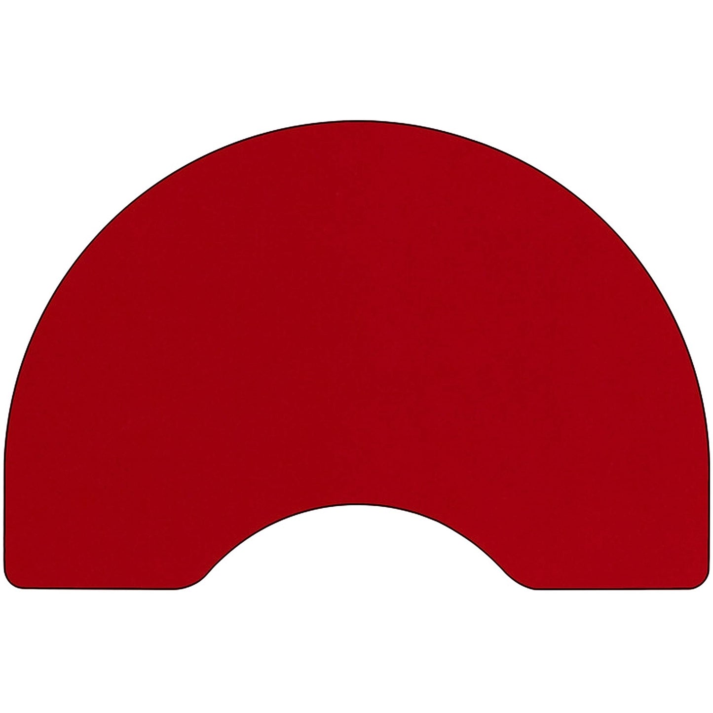 Flash Furniture 48''W x 72''L Kidney Red Thermal Laminate Activity Table - Standard Height Adjustable Legs