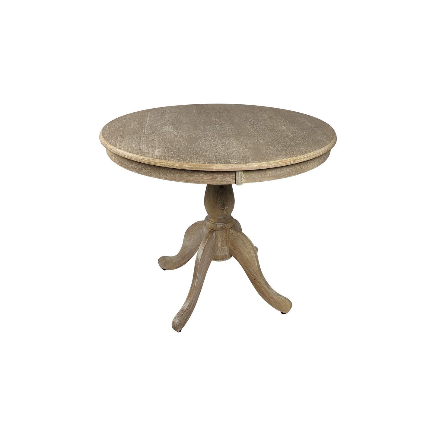 Carolina Chair & Table Fairview Round Dining Table – Classic American Style Furniture, Seats 2-4 Person Wooden Top Pedestal Base Table for Kitchen or Dining Room (Natural Driftwood, 36")