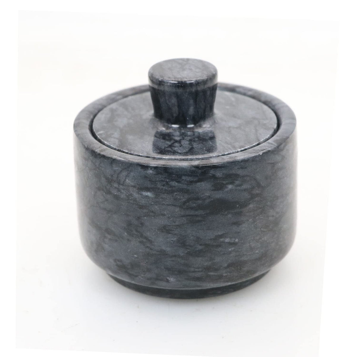Marble Salt Cellars, Black Salt box With Cover, Salt Holder Storage Container for Counter, Kitchen Salt Container with