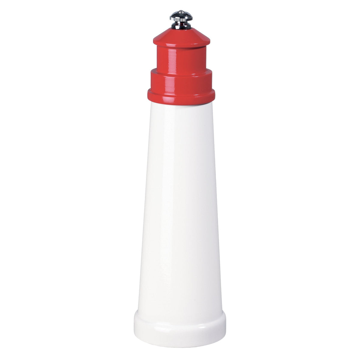 Fletchers' Mill Lighthouse Salt Mill, White/Red - 9 Inch, Adjustable Coarseness Fine to Coarse, MADE IN U.S.A.
