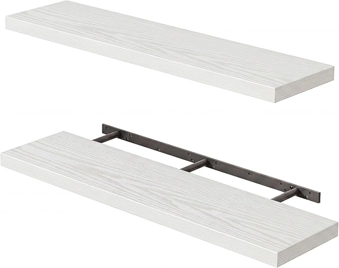Fixwal Floating Shelves for Wall, 35.4" Long Heavy Duty Wall Mounted Rustic