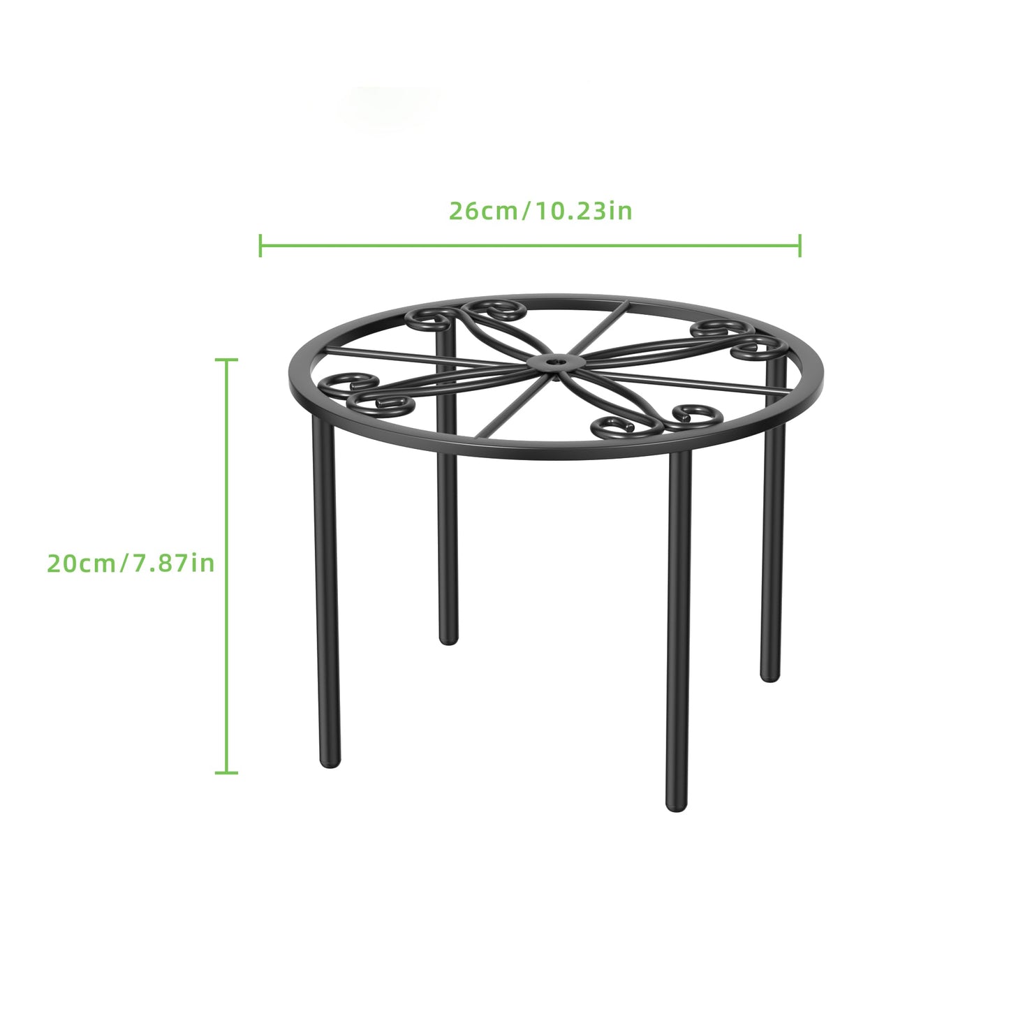 bussdis Plant Stand 1 PCS-10.2 IN Flower Pot Stand Plant Rack for Indoor and Outdoor Courtyard Gardens Black