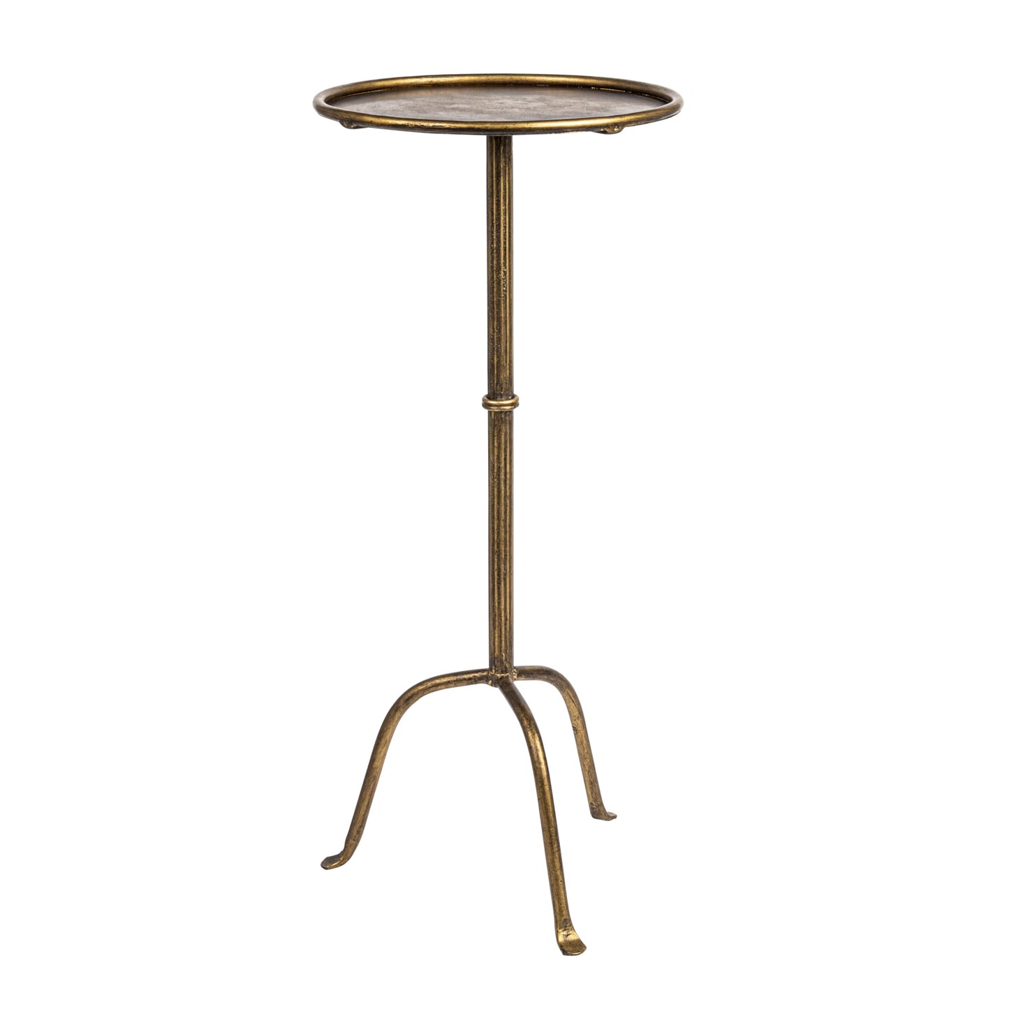 Metal Martini Cocktail Table, Antique Brass