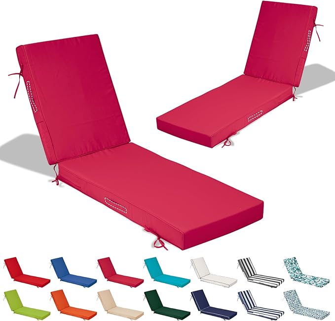 72x21x4in Lounge Cushions for Outdoor Furniture, Outdoor Lounge Chair Cushions