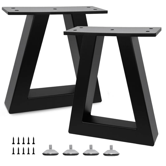 Y-CFHFC 10 '' Trapezoid Metal Table Legs Heavy Duty Steel Furniture Legs for DIY Sofa, Couch, Bench,Stool,Coffee Table, End/Side Table,Cabinet Feets (Set of 2, Black)